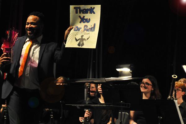 Students performing at the 2023-2024 All County Band Concert